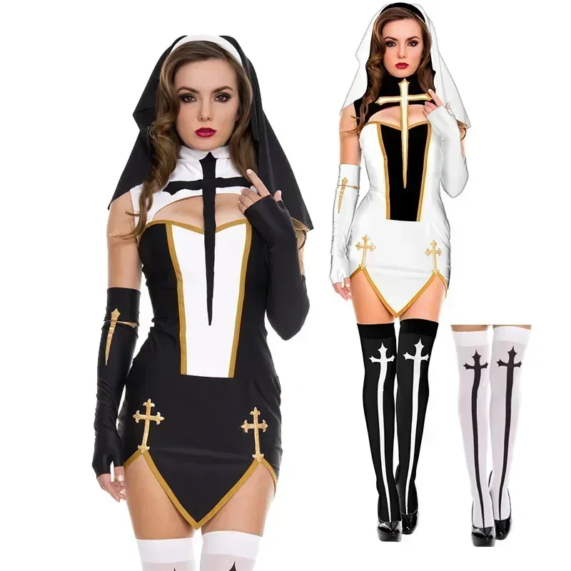 Anime Cosplay Nun - Costume da Suora Sexy per Donna,