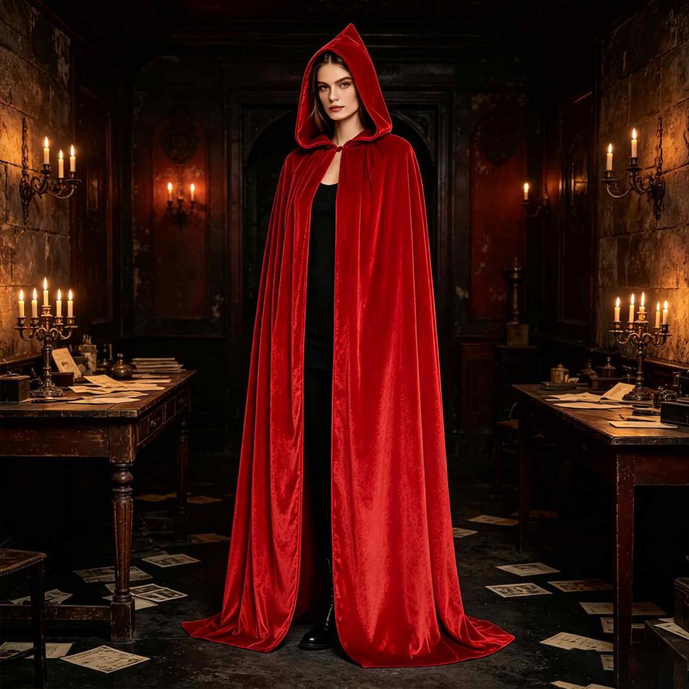 Anime Cosplay Nun - Mantello con Cappuccio Unisex per Adulti